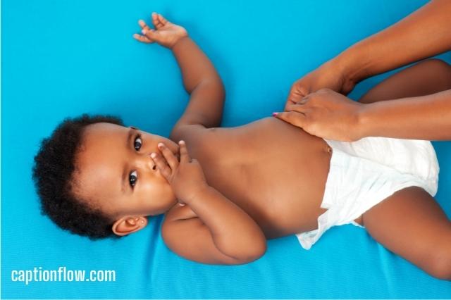 Diaper baby captions for Instagram